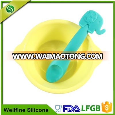 Animal Shape Cute Silicone Baby Training Spoon, Infant Silicone Feeding Spoon Set