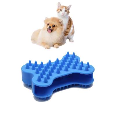 Silicone Dog Cat Pet Hair Remover Cleaning Brushes for Shedding and Grooming Bone Shaped Dog Brush for Washing Pet Hair