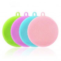 Multifunctional silicone brush dishwashing brush Round dishwashing artifact Decontamination pot cleaning brush