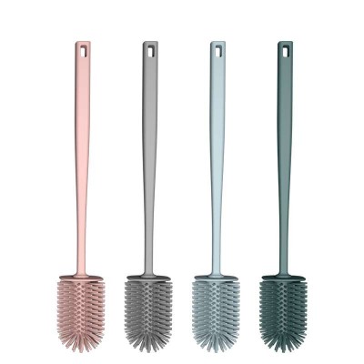 Wellfine Household Revolutionary  Silicone Toilet Brush  Durable Bathroom  Silicone  Brush With  No-Slip Long Handle