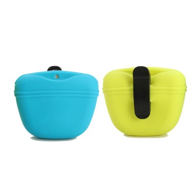 Silicone Pet Treat Pouch, Silicone Dog Training Bag Portable  Snack Bags with Magnetic, Closing and Waist Clip