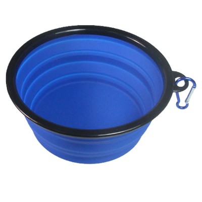 Dongguan 1000ML silicone collapsible dog food bowl,silicone foldable pet water bowl